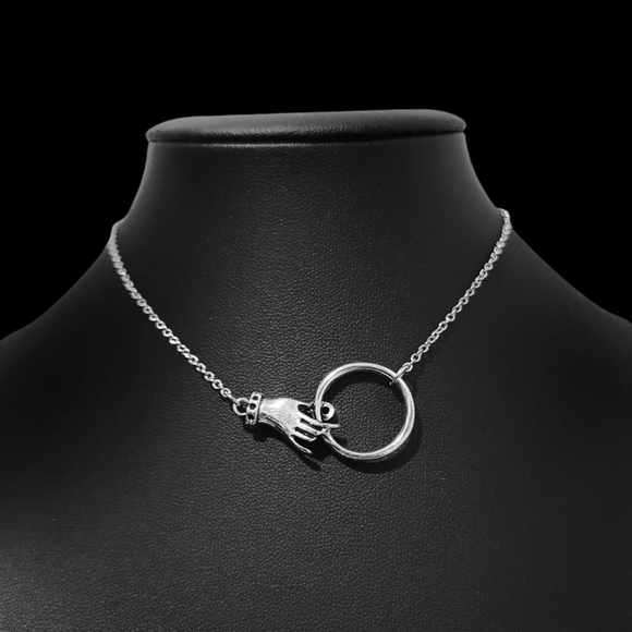Silver Hand Loop Choker - Picture 2 of 7